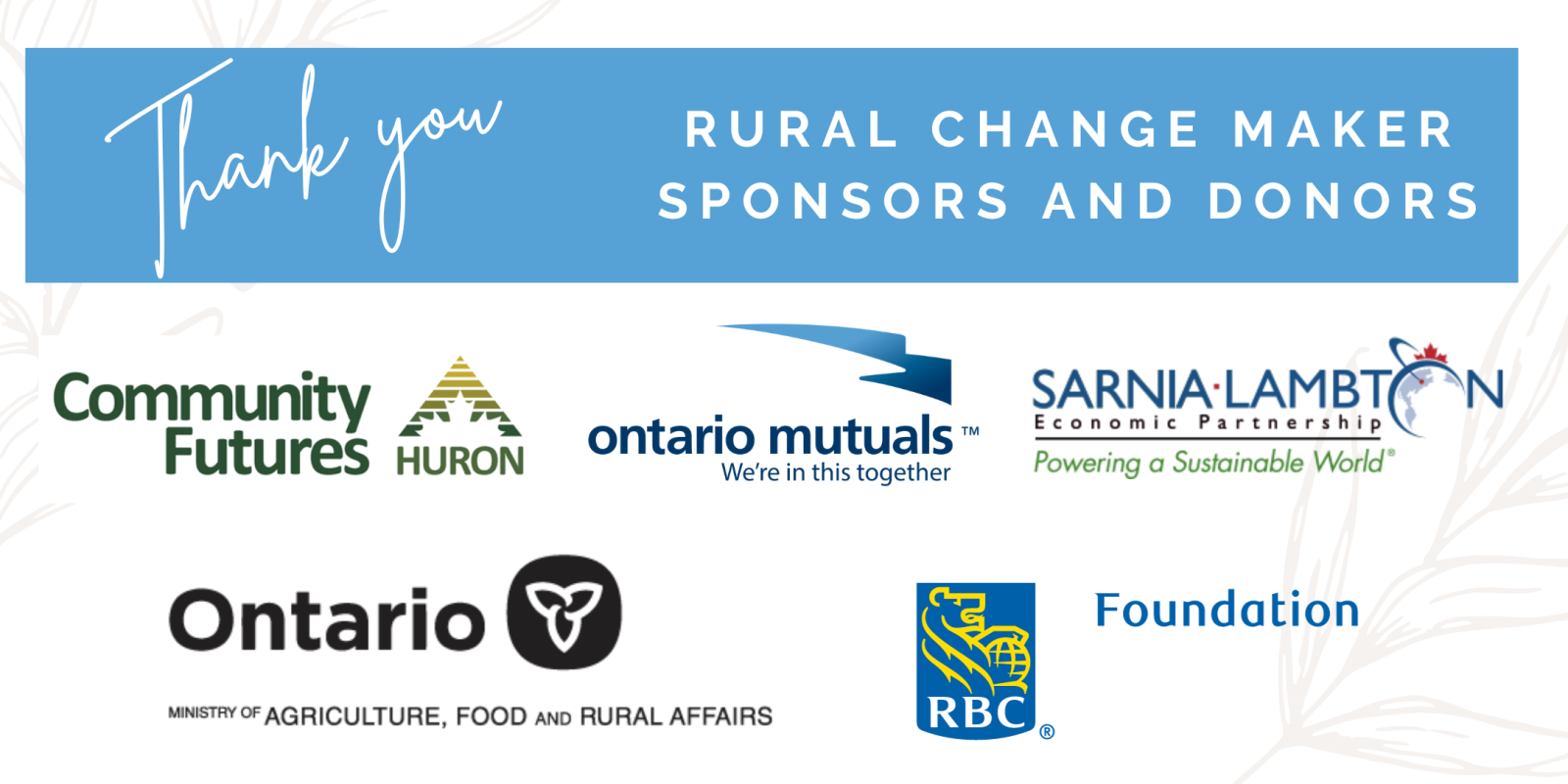 Rural Change Maker Donors and Sponsors Logos