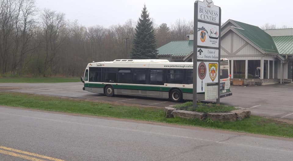The Link rural bus service stopped at the Curve Lake Business Centre.